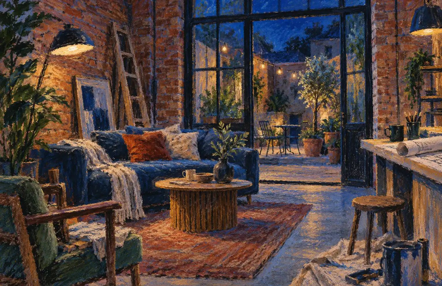 Illustration of hospitality businesses and their working space